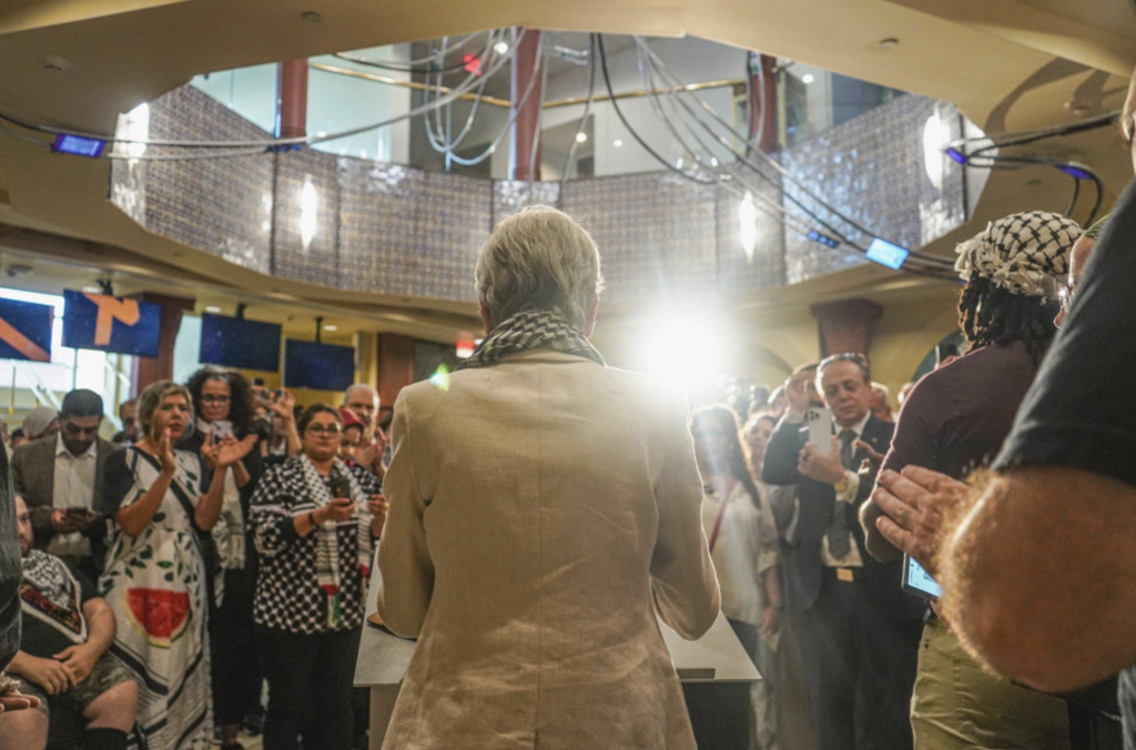 Jill Stein addresses ADC conference (Jill Stein Twitter)